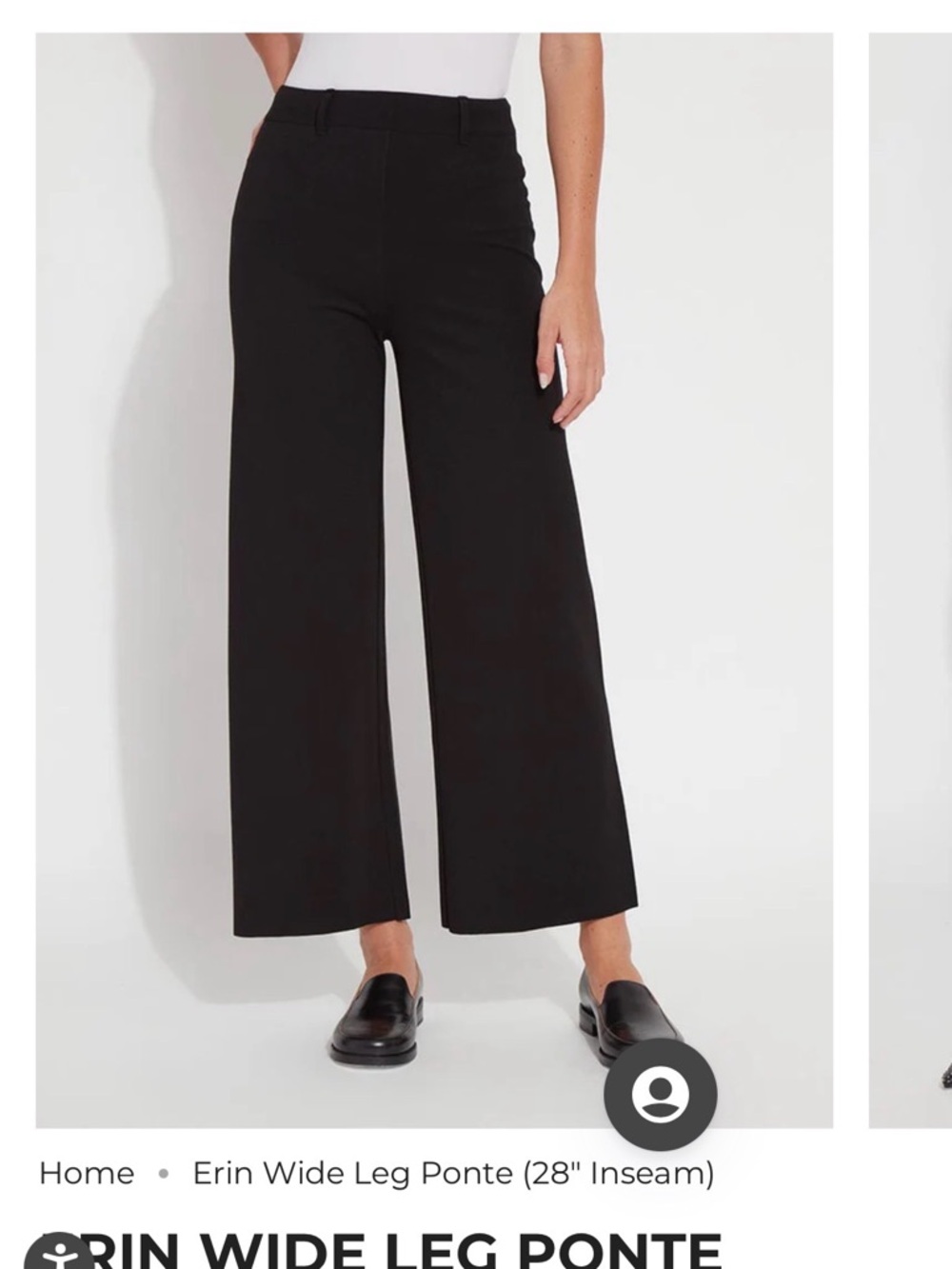 NWT’s Lysse “Erin” Pointe Black Wide-Leg Trousers